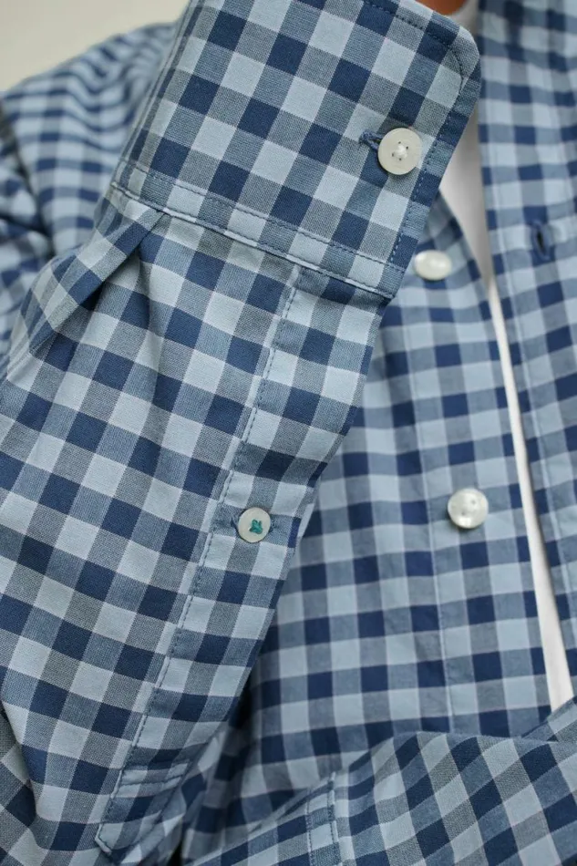 Men Everyday Shirt Denim Blue Gingham Bonobos Business Casual Shirts