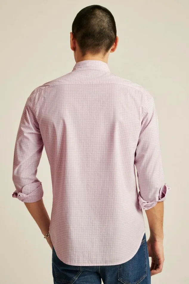 Men Everyday Shirt Mauve Mini Gingham Bonobos Business Casual Shirts
