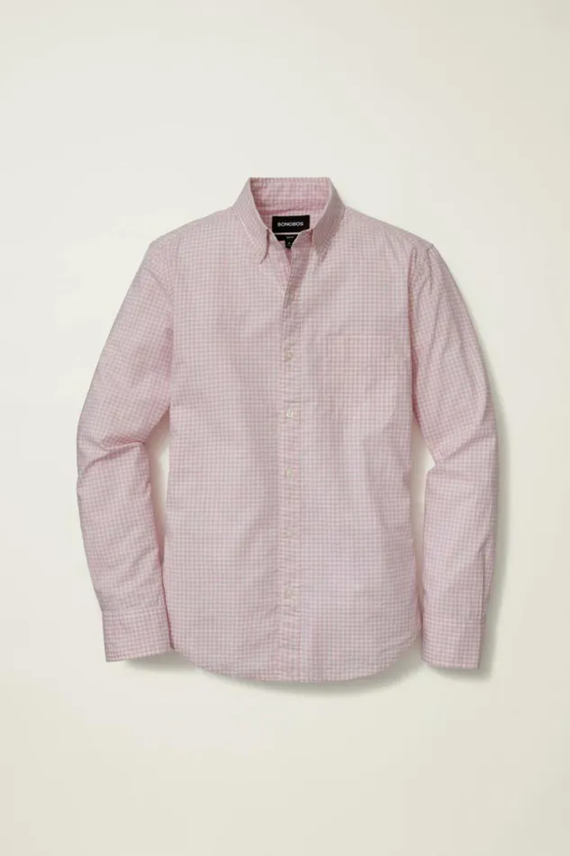 Men Everyday Shirt Mauve Mini Gingham Bonobos Business Casual Shirts