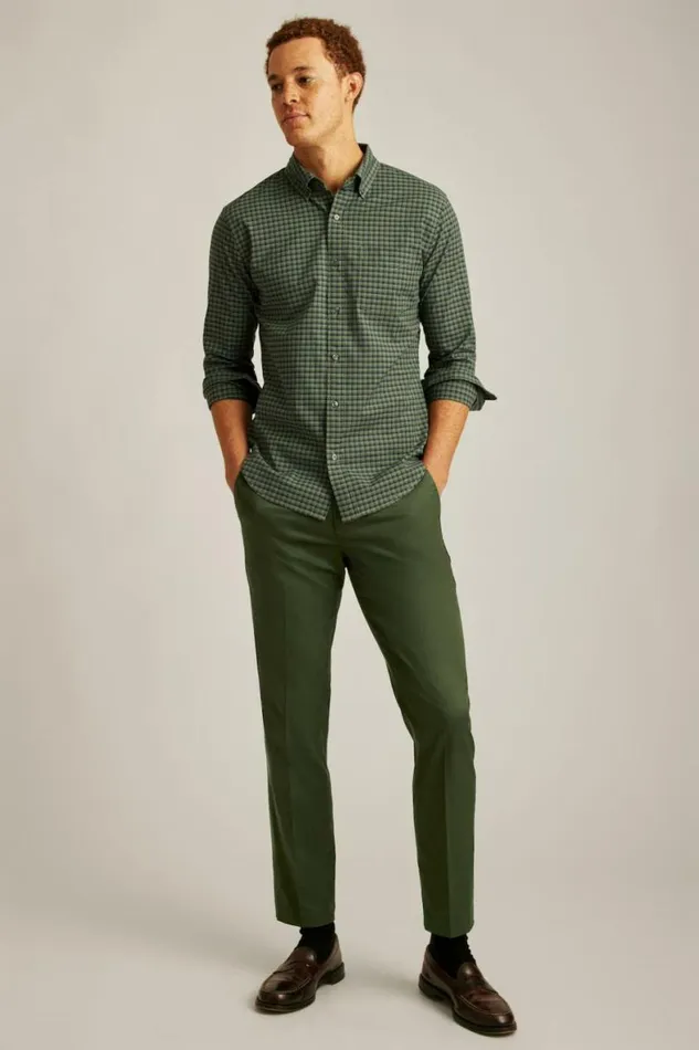 Men Everyday Shirt Navy Olive Plaid Bonobos Business Casual Shirts