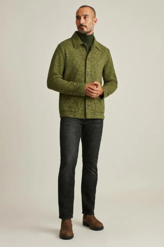 Men Fleece Chore Jacket Heather Green Bonobos Jackets and Coats