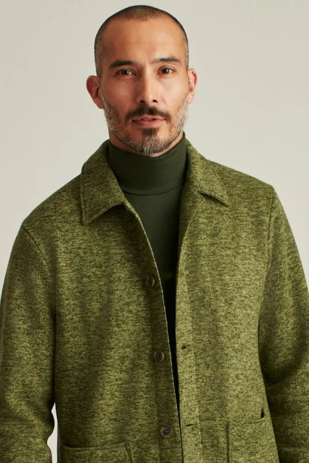 Men Fleece Chore Jacket Heather Green Bonobos Jackets and Coats