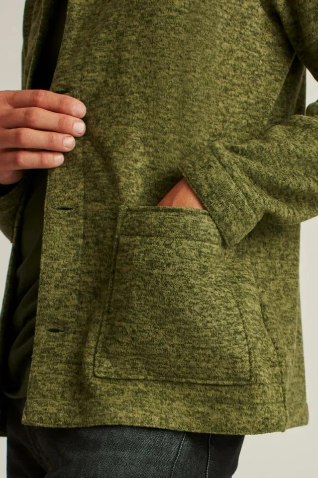 Men Fleece Chore Jacket Heather Green Bonobos Jackets and Coats