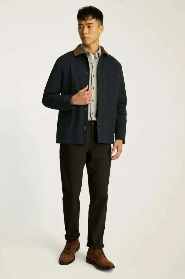 Men Fleece Lined Ranch Jacket Jet Black Bonobos Overshirts