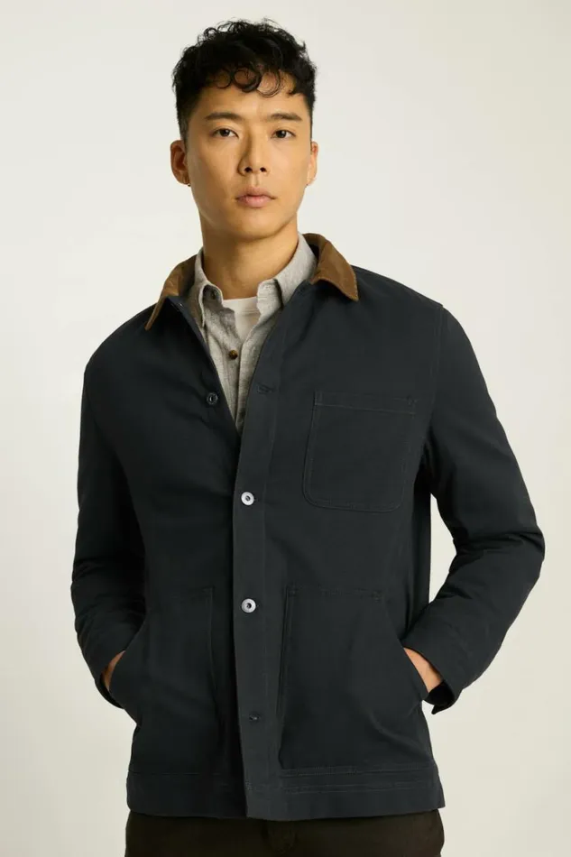 Men Fleece Lined Ranch Jacket Jet Black Bonobos Overshirts