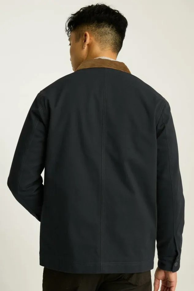 Men Fleece Lined Ranch Jacket Jet Black Bonobos Overshirts