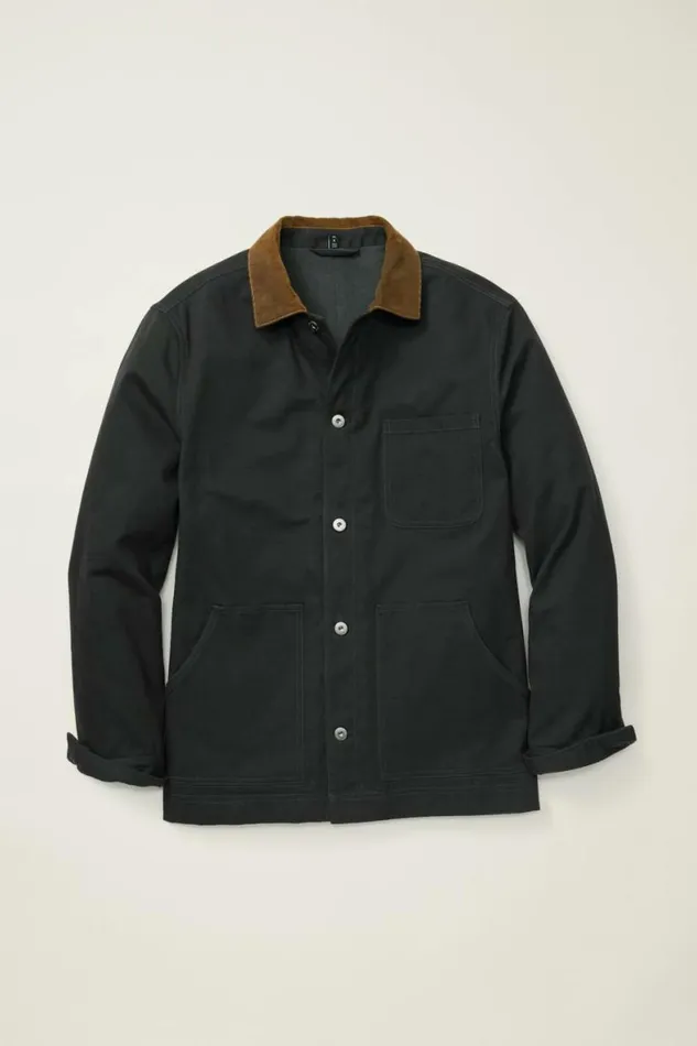 Men Fleece Lined Ranch Jacket Jet Black Bonobos Overshirts