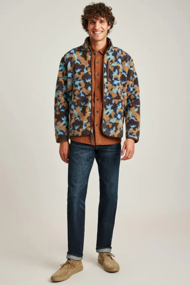 Men Fleece Zip Jacket Earthy Floral Bonobos Sweatshirts and Fleece