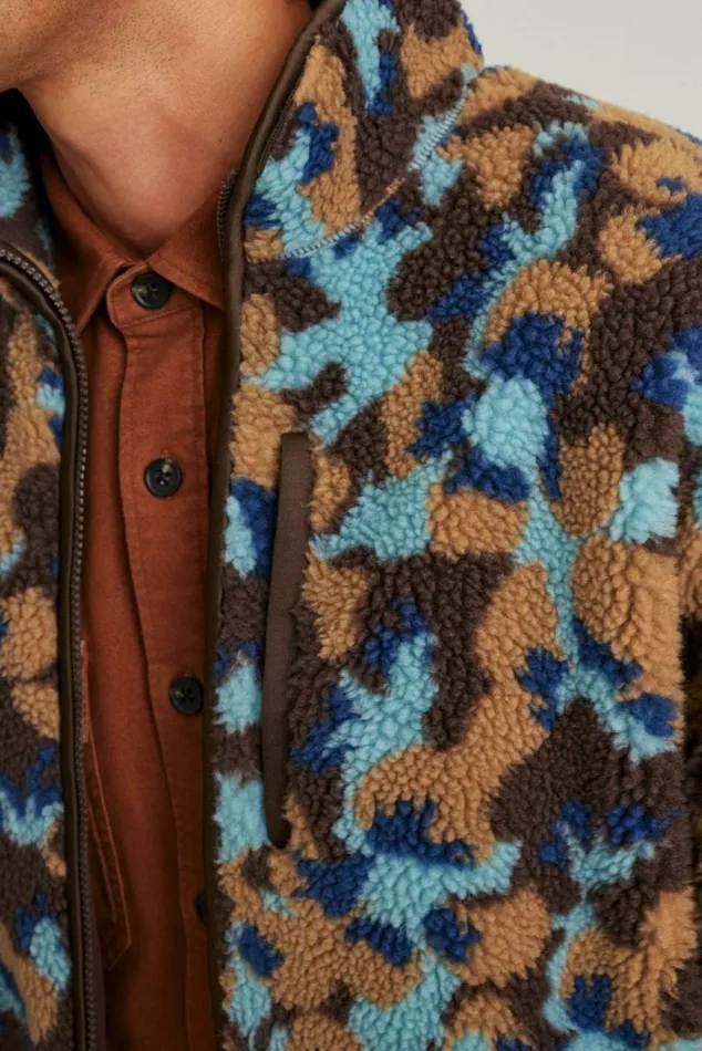 Men Fleece Zip Jacket Earthy Floral Bonobos Sweatshirts and Fleece