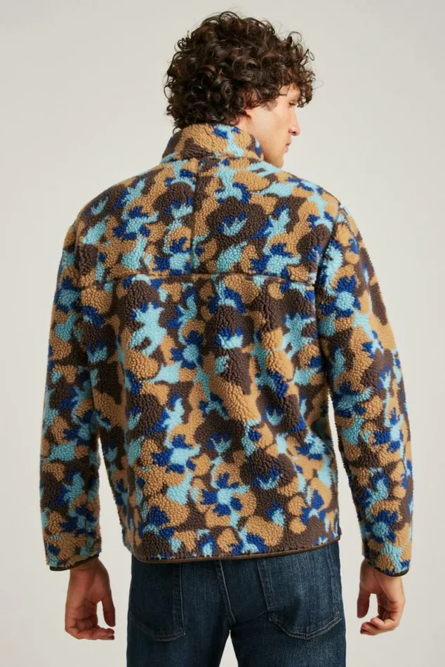 Men Fleece Zip Jacket Earthy Floral Bonobos Sweatshirts and Fleece