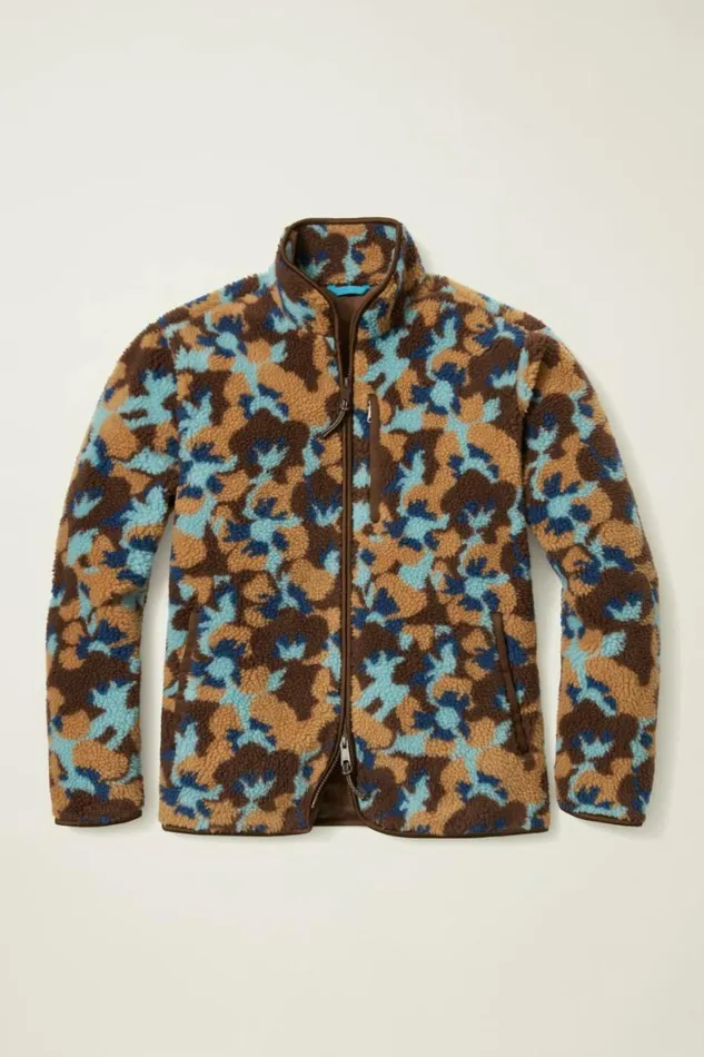 Men Fleece Zip Jacket Earthy Floral Bonobos Sweatshirts and Fleece