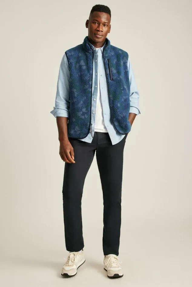 Men Fleece Zip Vest Snowcap Floral Bonobos Vests