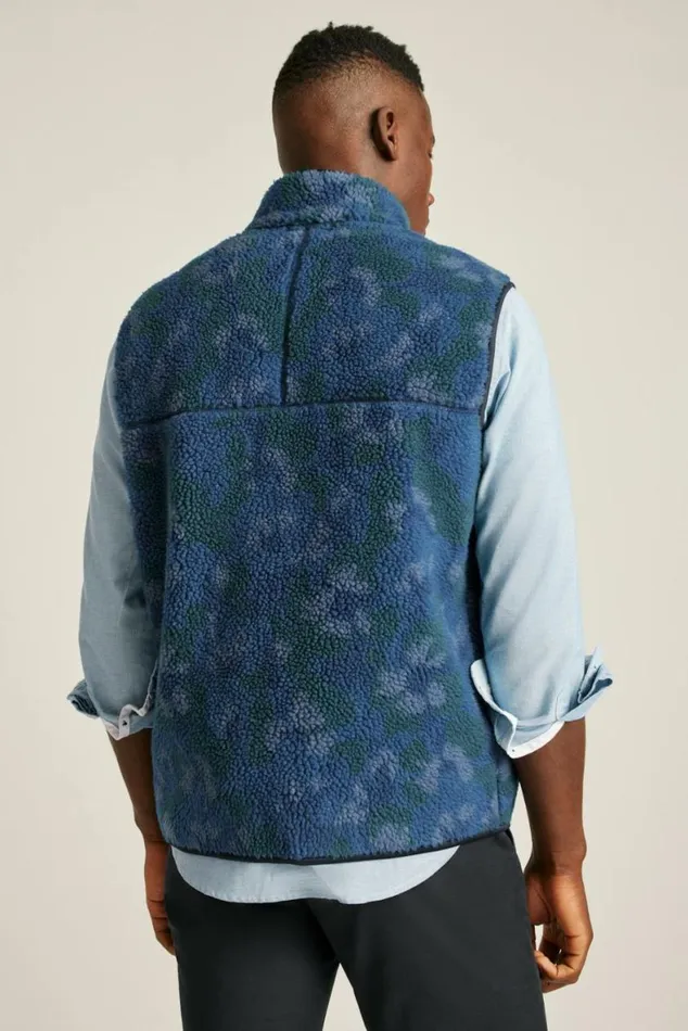 Men Fleece Zip Vest Snowcap Floral Bonobos Vests