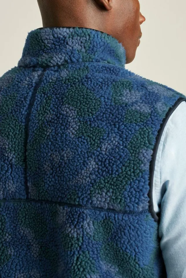 Men Fleece Zip Vest Snowcap Floral Bonobos Vests