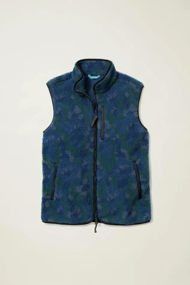 Men Fleece Zip Vest Snowcap Floral Bonobos Vests