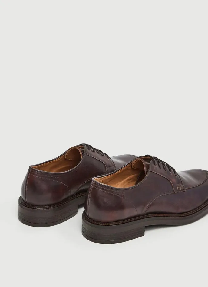 Men Formal Shoes Hackett London Leather Derby Shoes Chocolate Brown