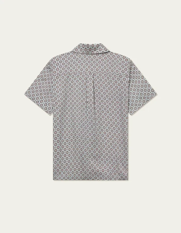Men Foulard AOP SS Shirt 8211 Smoke Green Les Deux ShirtsOvershirts