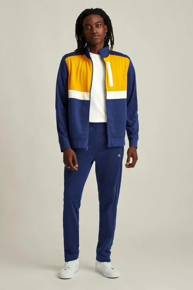 Men Full Zip Track Jacket Bright Navy Blue Bonobos Half and FullZips