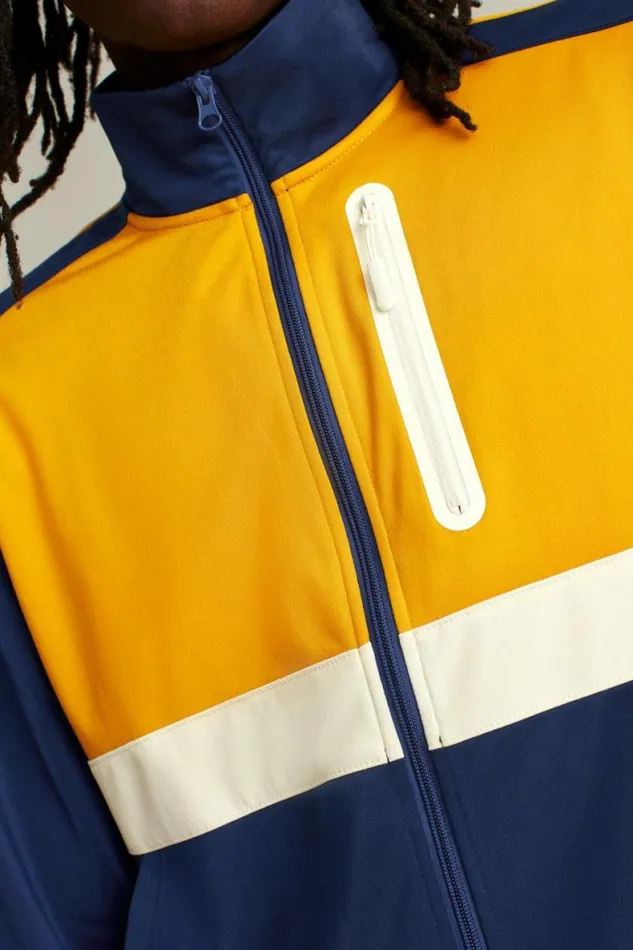 Men Full Zip Track Jacket Bright Navy Blue Bonobos Half and FullZips