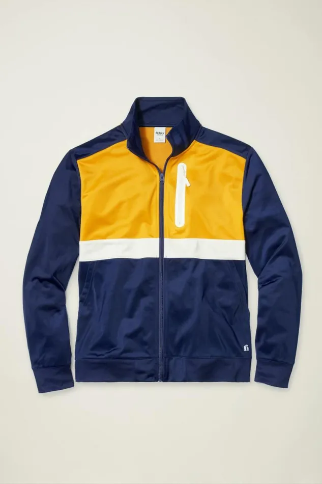 Men Full Zip Track Jacket Bright Navy Blue Bonobos Half and FullZips