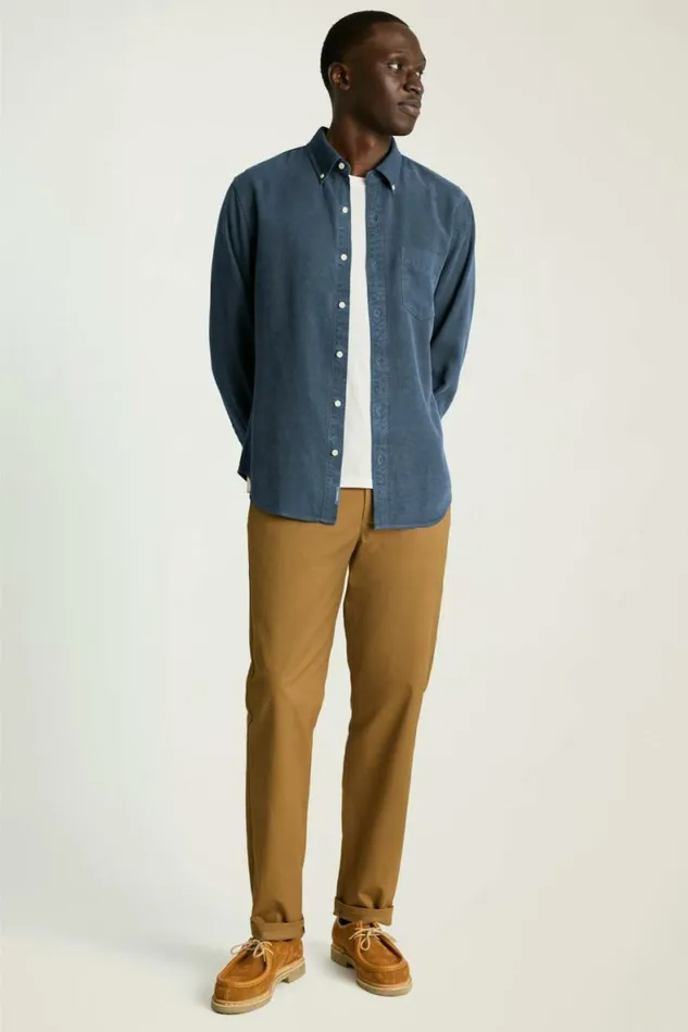 Men Garment Dyed Tencel Shirt Blue Bonobos Casual Shirts