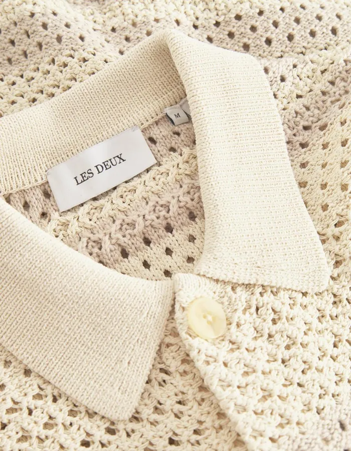 Men Gianni SS Knit Shirt 8211 Ivory Les Deux ShirtsOvershirts