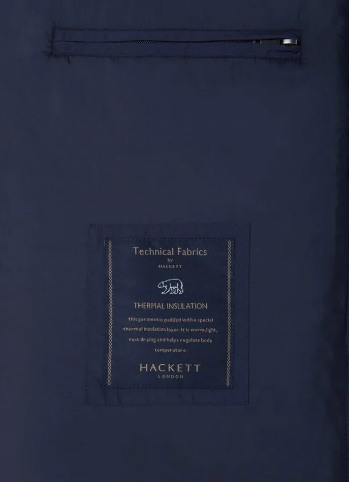 Men Gilets Hackett London Padded Hybrid Gilet Navy Blazer