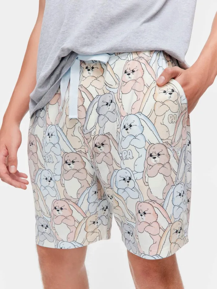 Men Grumpy Bunny Mid Short Multi Peter Alexander Shorts
