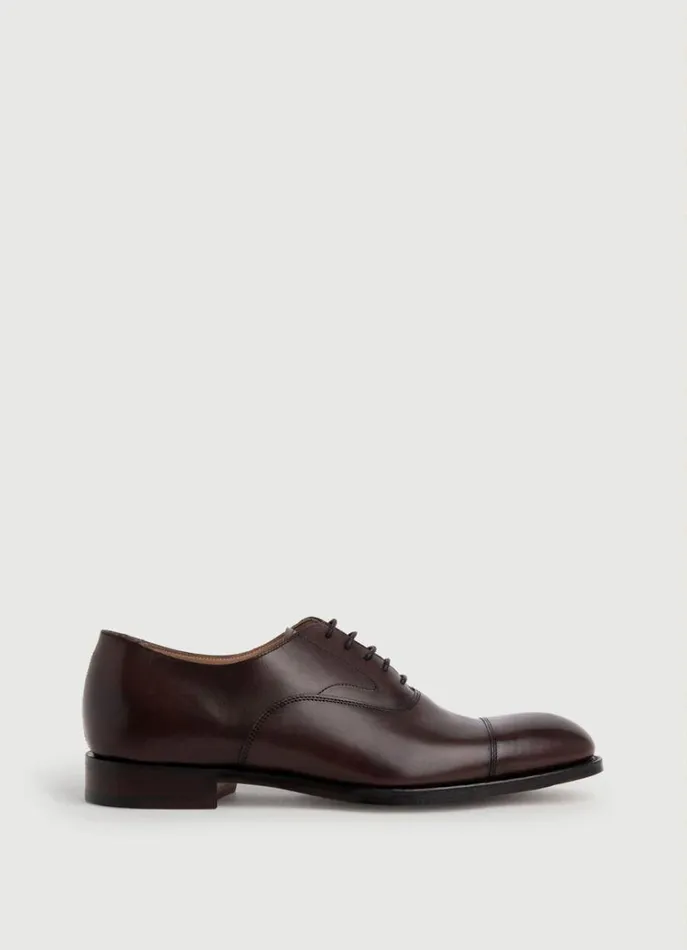 Men Hackett X Cheaney Hackett London Leather Oxford Shoes Dark Brown