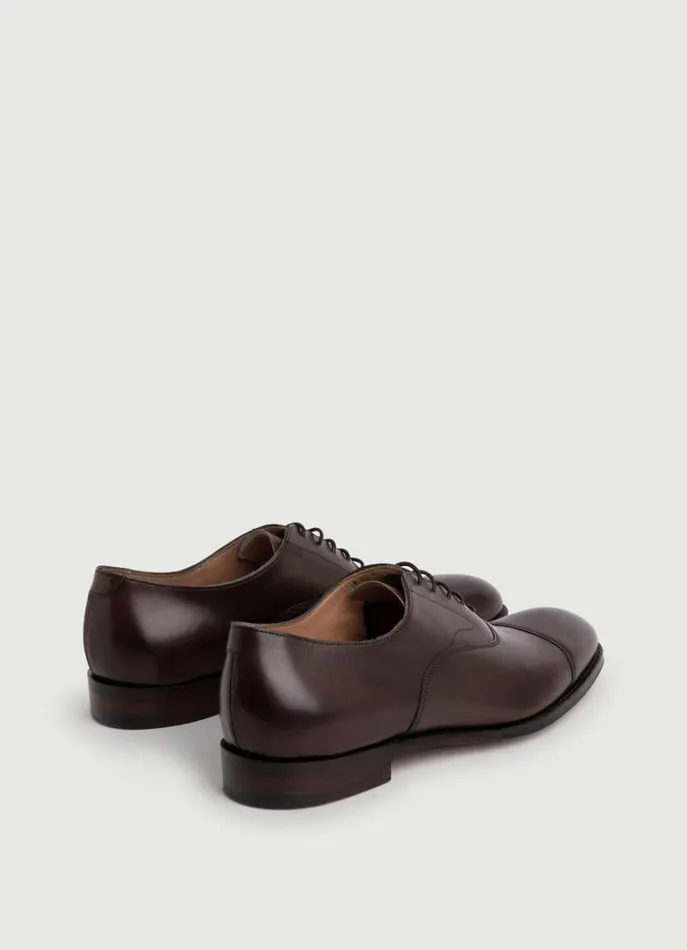 Men Hackett X Cheaney Hackett London Leather Oxford Shoes Dark Brown