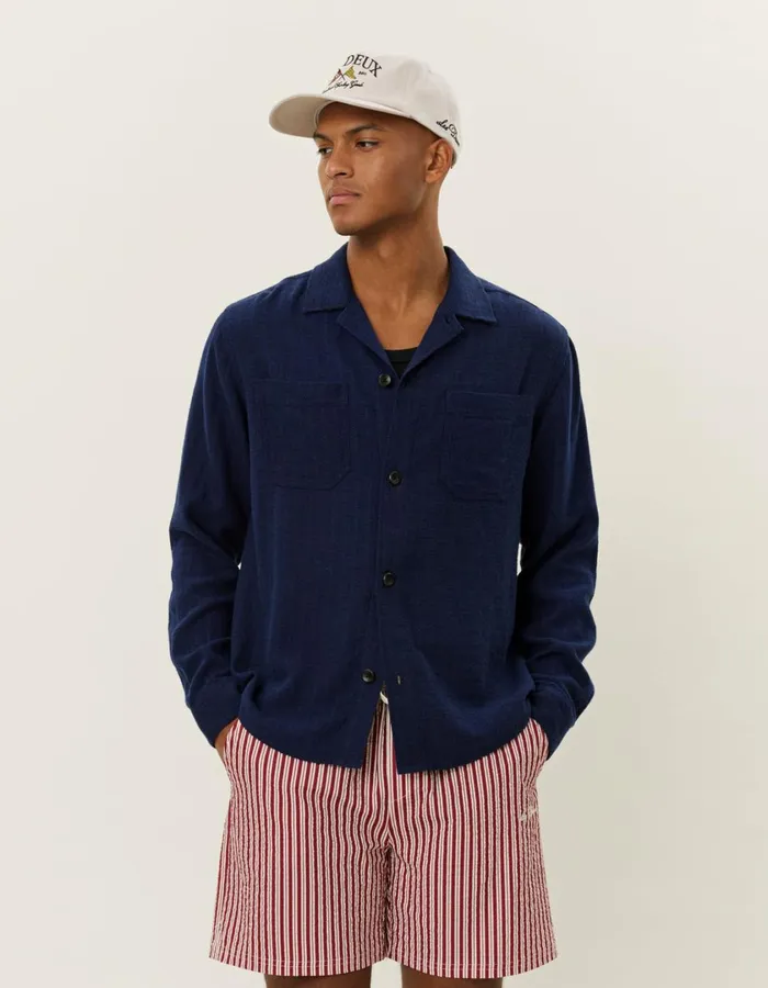 Men Hamilton Overshirt 8211 Dark Navy Les Deux ShirtsOvershirts
