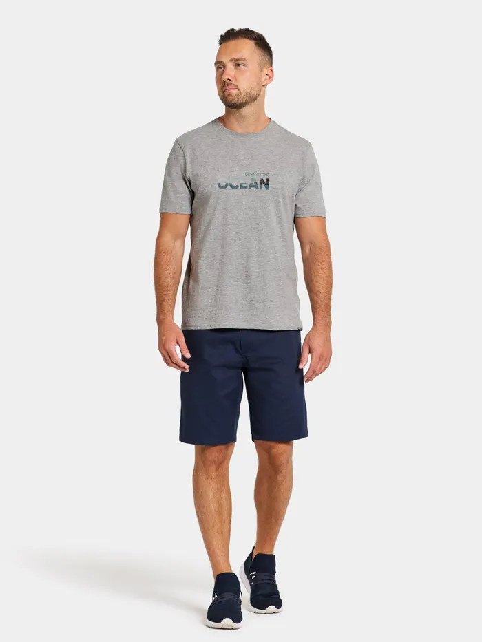 Men Harald Tshirt Ocean Grey Melange Didriksons TShirts and Polos