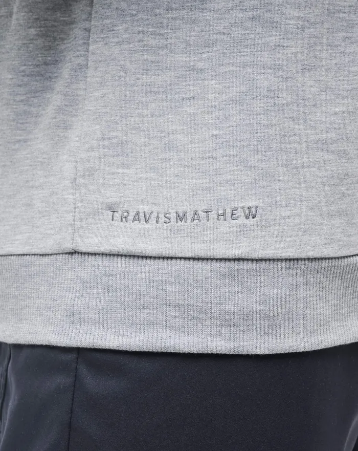 Men Hoodies and Sweatshirts TravisMathew AMENITIES CREW Heather Light Grey