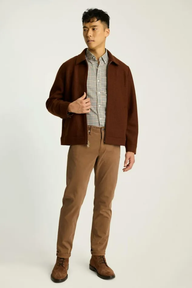 Men Italian Brushed 5Pocket Pants Dachshund Brown Bonobos Jeans