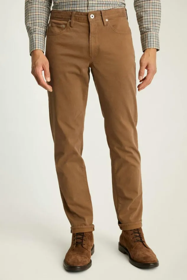 Men Italian Brushed 5Pocket Pants Dachshund Brown Bonobos Jeans