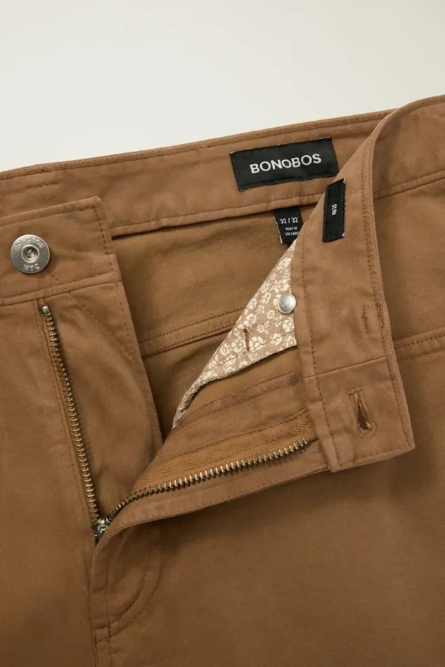 Men Italian Brushed 5Pocket Pants Dachshund Brown Bonobos Jeans