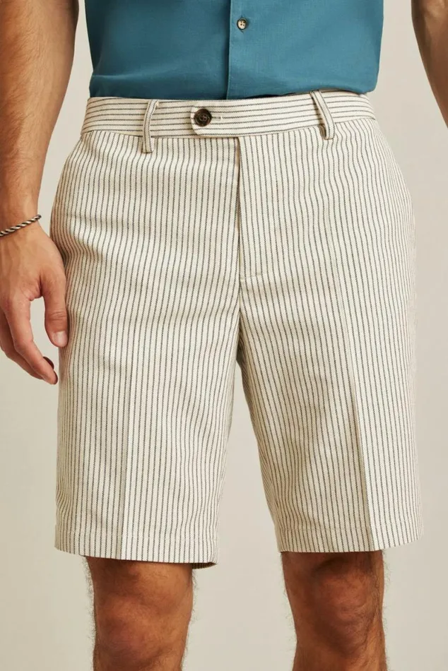 Men Italian Stretch Chino Shorts Stone Grey Navy Pinstripe Bonobos Chino Shorts