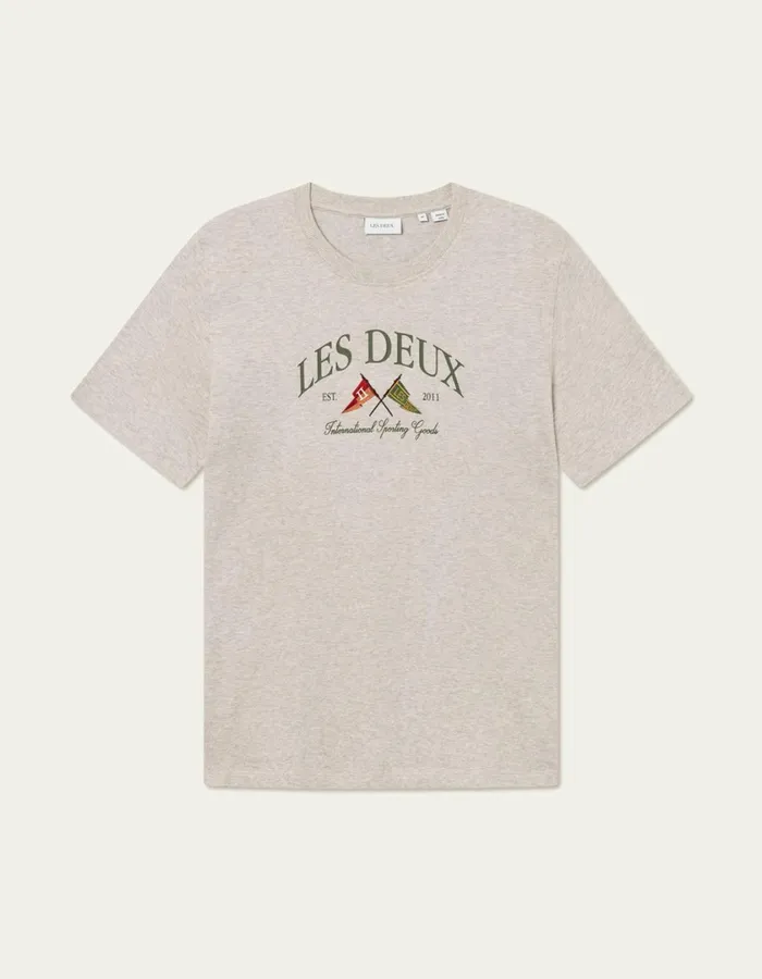 Men Ivy League TShirt 8211 Oatmeal Mlange Les Deux Tshirts
