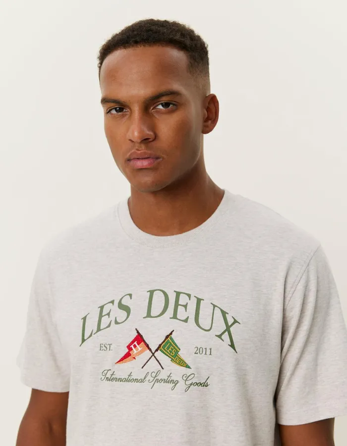 Men Ivy League TShirt 8211 Oatmeal Mlange Les Deux Tshirts