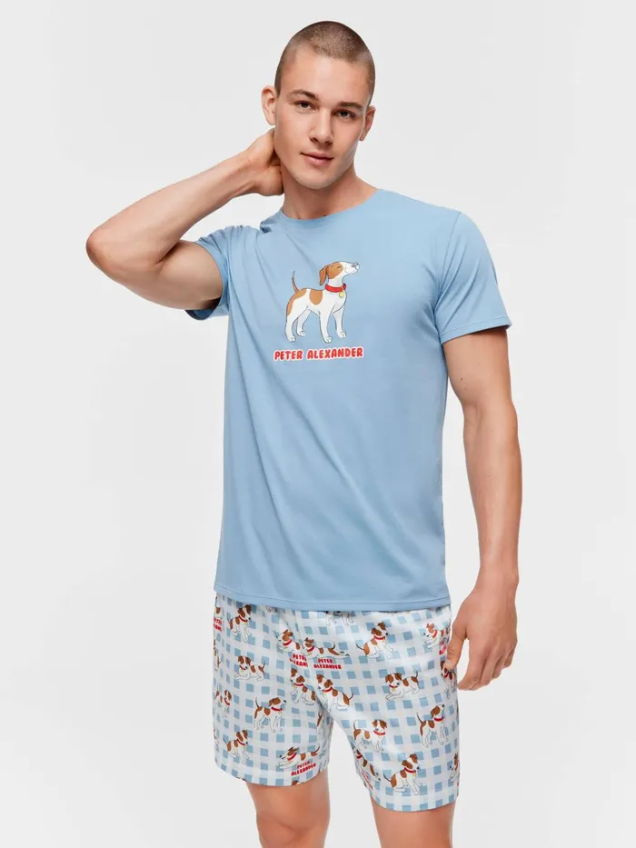 Men Jack Russell Tee Blue Peter Alexander Tops