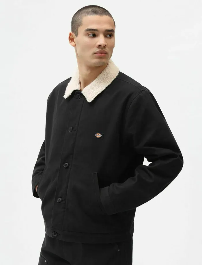 Men Jackets Dickies Duck Canvas Deck Jacket Black