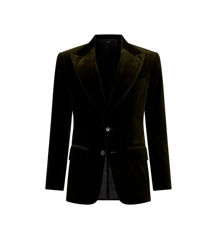 Men Jackets Tom Ford Light Velvet Atticus Jacket Olive