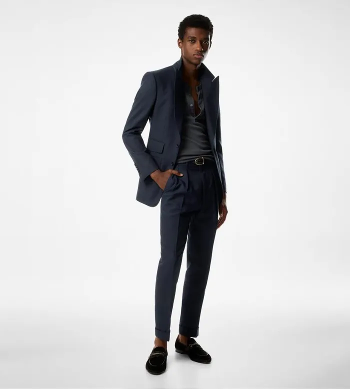 Men Jackets Tom Ford Pure Silk Atticus Jacket Navy