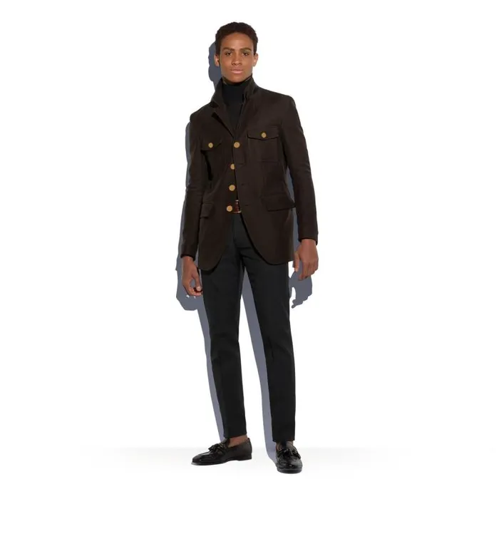 Men Jackets Tom Ford Tailored Military Jacket Dark Brown Men Jackets Tom Ford Tailored Military Jacket Dark Brown