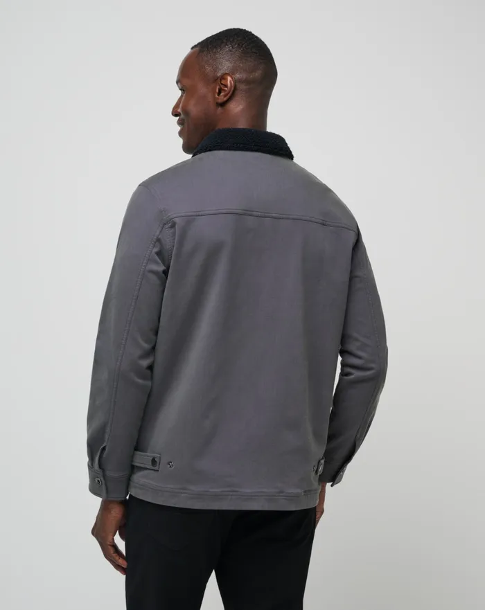 Men Jackets TravisMathew CLOUD DENIM SHERPA JACKET Grey Pinstripe
