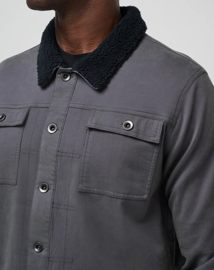 Men Jackets TravisMathew CLOUD DENIM SHERPA JACKET Grey Pinstripe