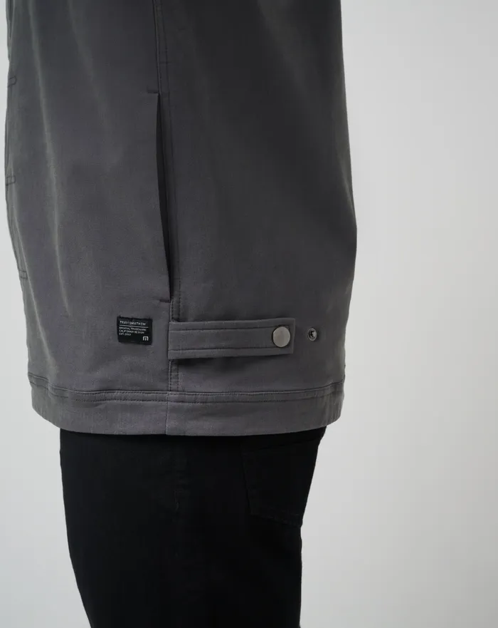 Men Jackets TravisMathew CLOUD DENIM SHERPA JACKET Grey Pinstripe