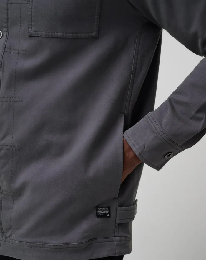 Men Jackets TravisMathew CLOUD DENIM SHERPA JACKET Grey Pinstripe