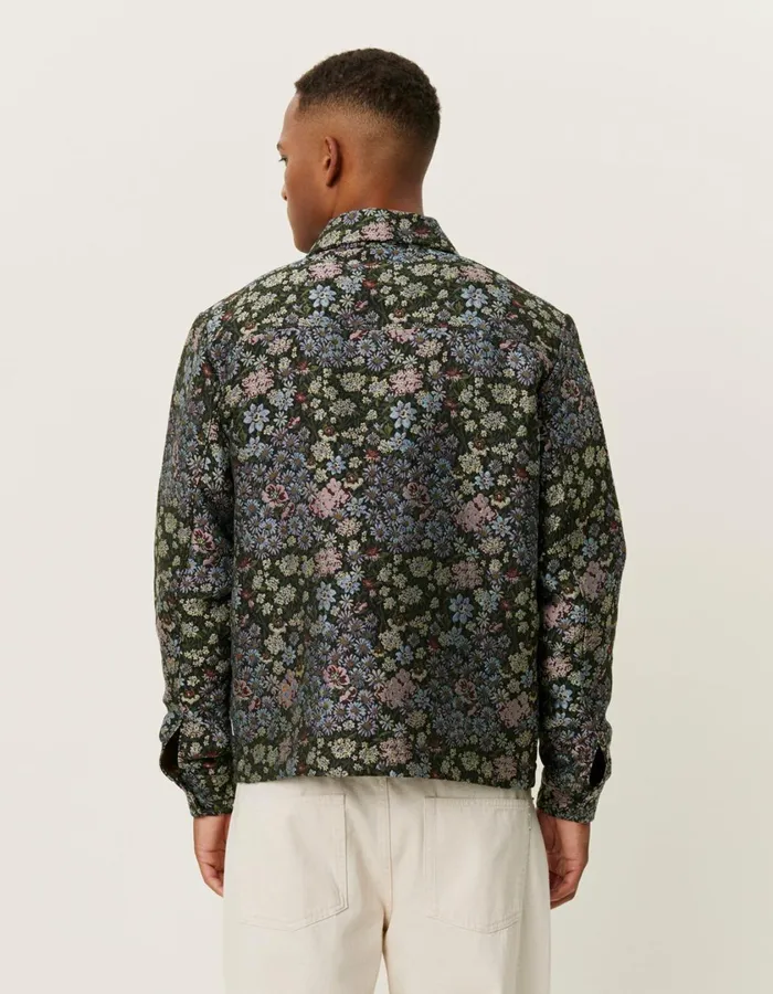 Men Jaiden Jacquard Overshirt 8211 RosinChive Green Les Deux ShirtsOvershirts