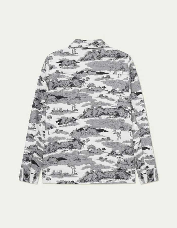 Men Jaiden Ruins Jaqcuard Overshirt 8211 WhiteBlack Les Deux ShirtsOvershirts